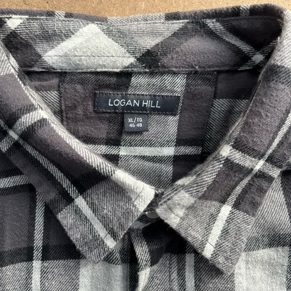 Logan Hill Casual Flannel Button-Down Shirt - Picture 2 of 4